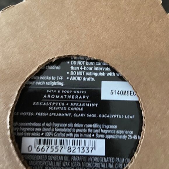 Bath and Body Works eucalyptus and spearmint 3 wick candle NEW - Picture 5 of 6